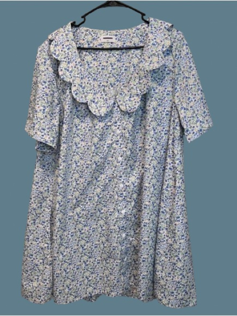 Piyama Cotton Penelope Scalloped Collar Floral Lounge Dress XXL NWOT - Picture 10 of 13